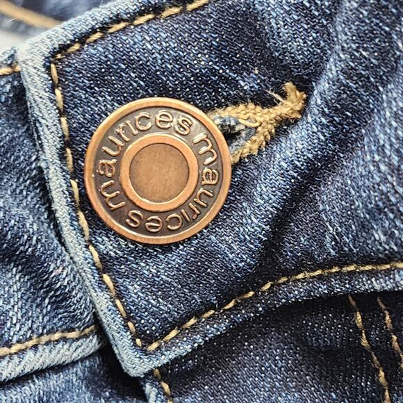 Maurices M. Jeans Womens 14 SHORT Blue Classic Mid Rise Flare Leg Stretch Denim - Picture 2 of 14